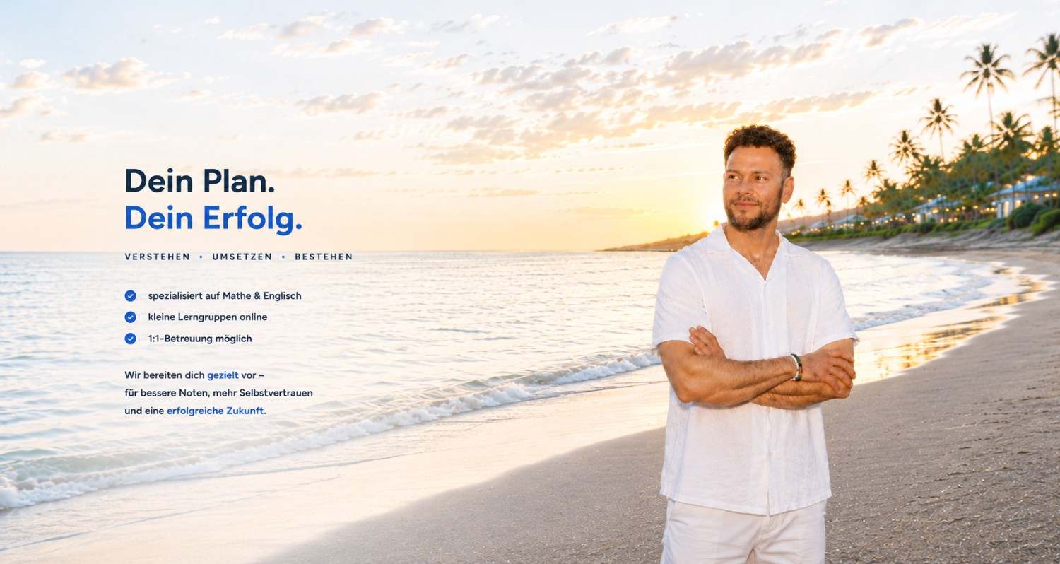 Mann am Strand bei Sonnenuntergang